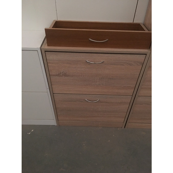 Low Price Two Doors Wooden Shoe Cabinet Shoe Rack