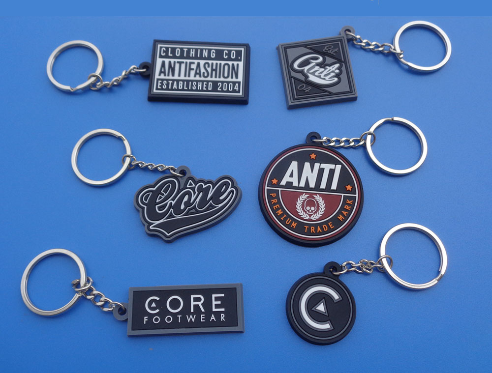 Series Soft PVC Keychain Company Logo Keychains Charms