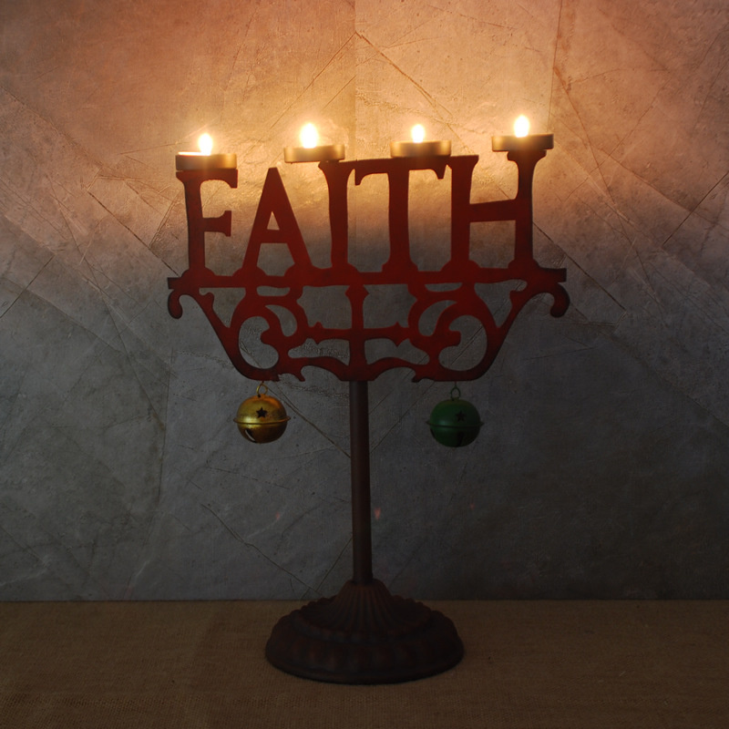 Christmas Candle Holder, Faith Mould Tea Light Candle Holder