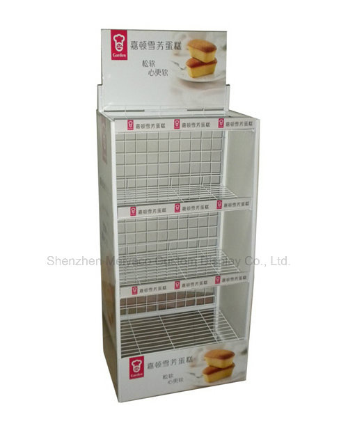 Store Customized Wire Metal Cake Floor Display Rack