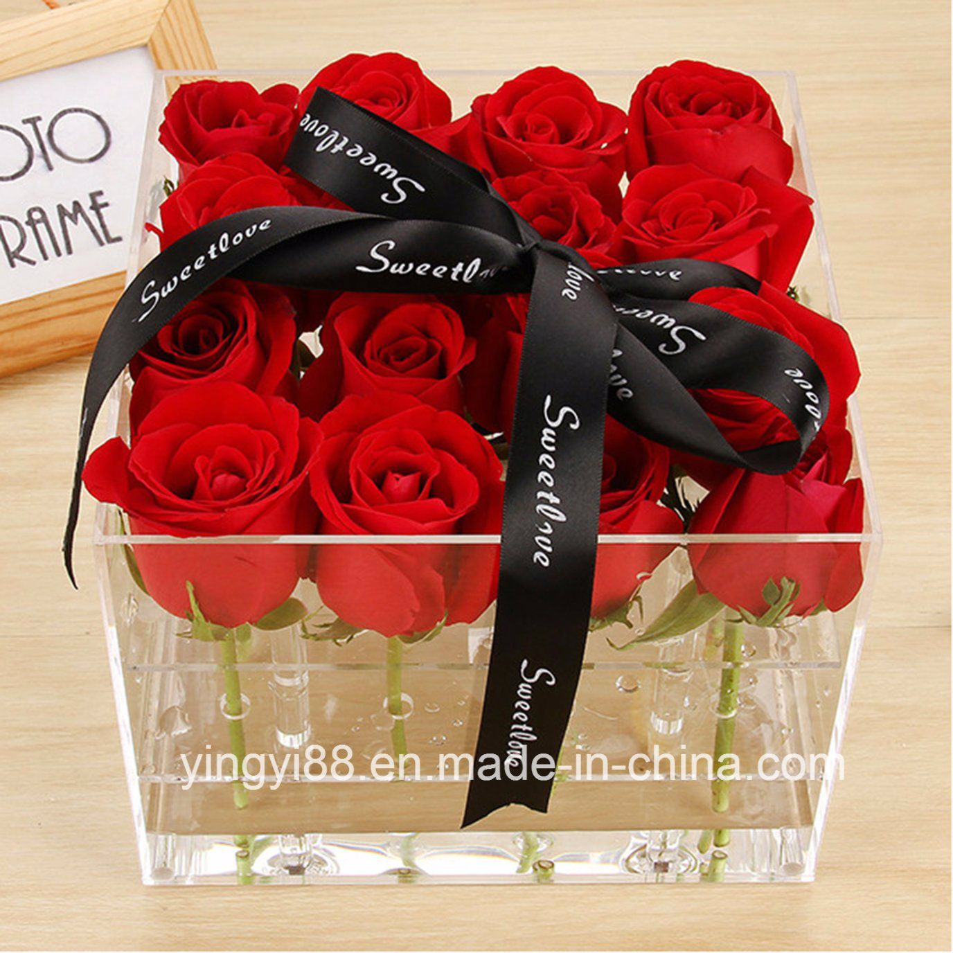 Handmade Acrylic Flower Gift Box for Valentine's Day