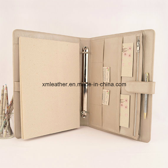 Genuine Leather A4 Pad File Folder for Left-Hander