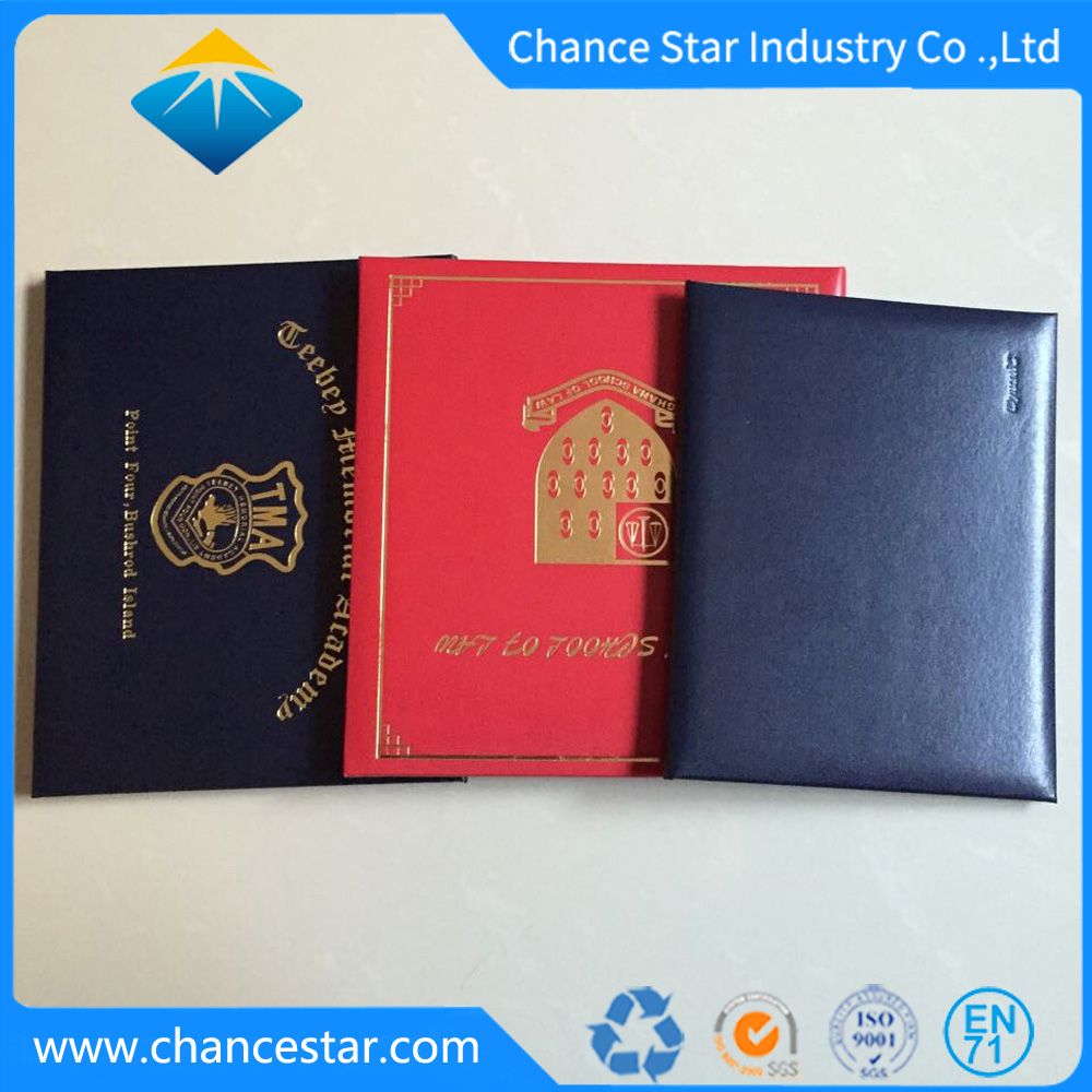 Custom Printed A5 Diploma Covers PU Padded Certificate Folders