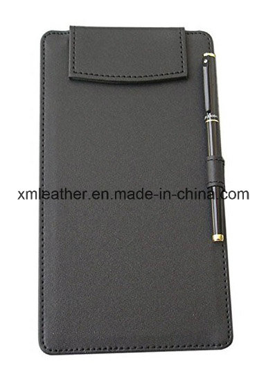 Embossed Imitation Leather Desktop Profile Clip Pad
