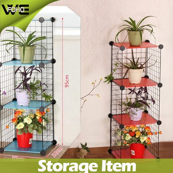 Utility Multifunction Steel Units Wire Storage Shelves for Flowers