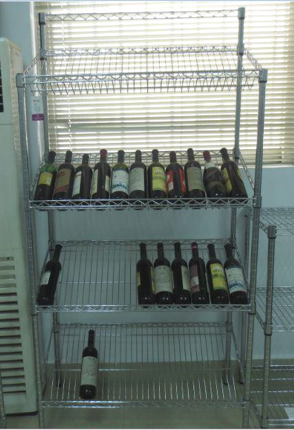 Floor Model Metal Slanted Red Wine Shelf (WR12035180A4C)