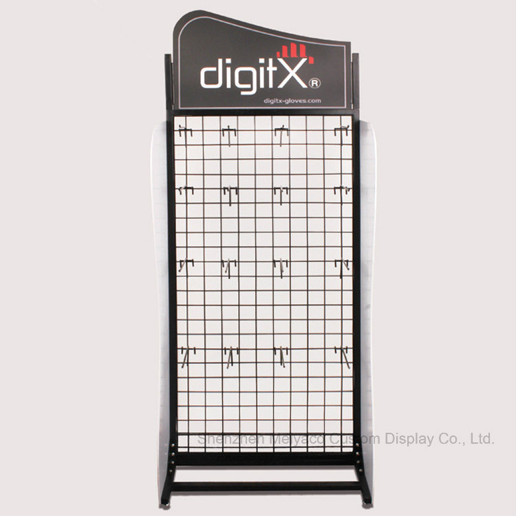 Floor Type Snack Display Rack with Advertising Board on Both Sides