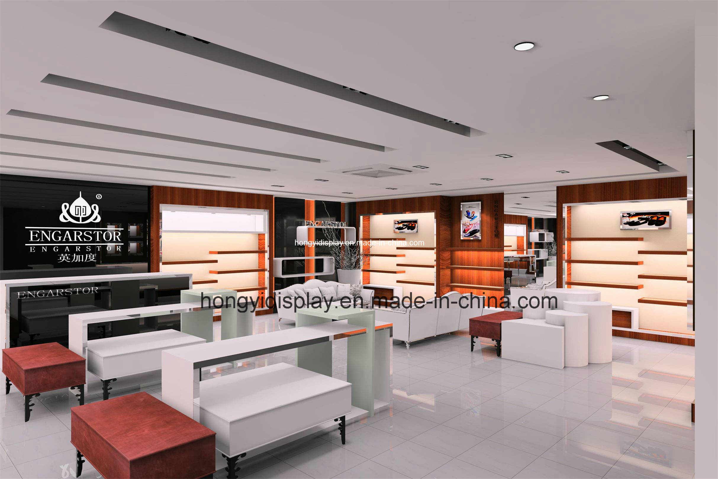 Display Stand for Men Shoes Shopfitting, Shop Interior Decoration