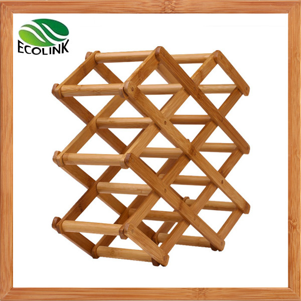 Natural Bamboo Wine Bottle Display Rack