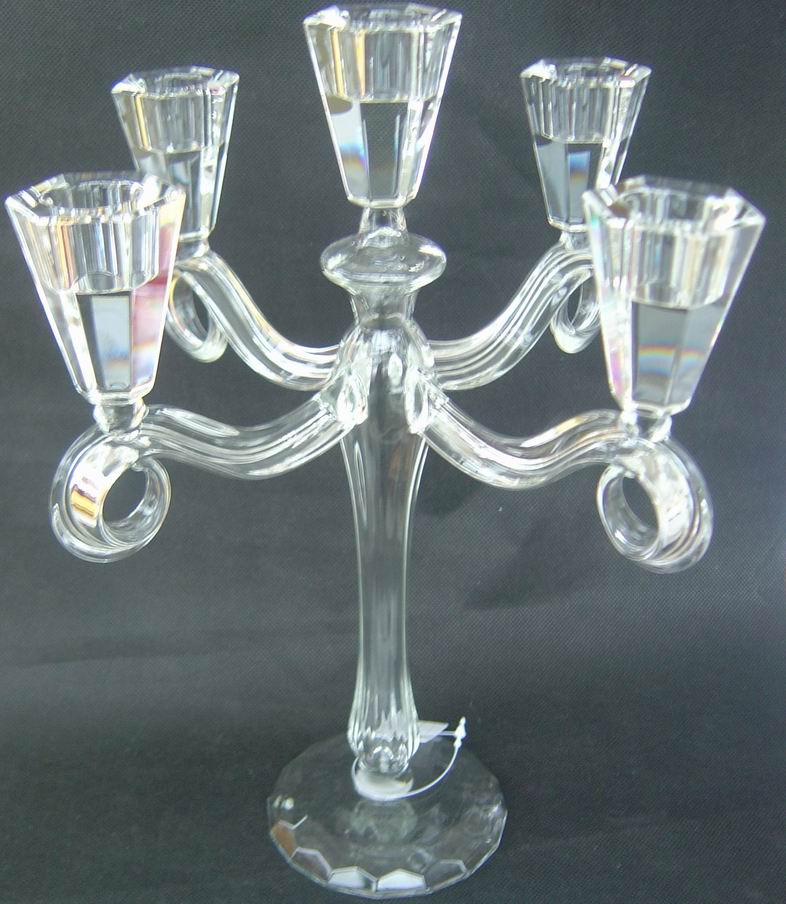 Clear Glass Candle Holder with Five Posters