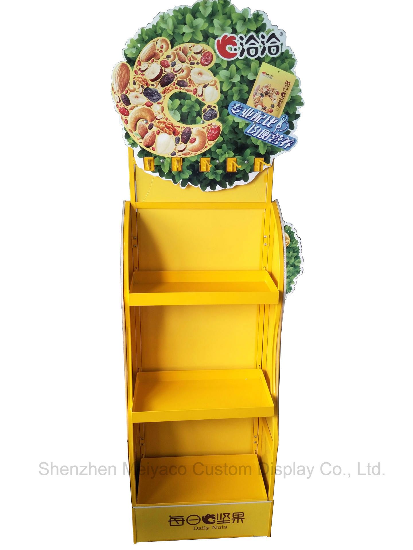 for Supermarket Stores Customized Iron Plate Nuts Shelf Snack Display Rack
