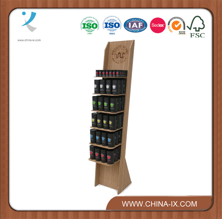 Customized Wooden Floor Wine Display Rack