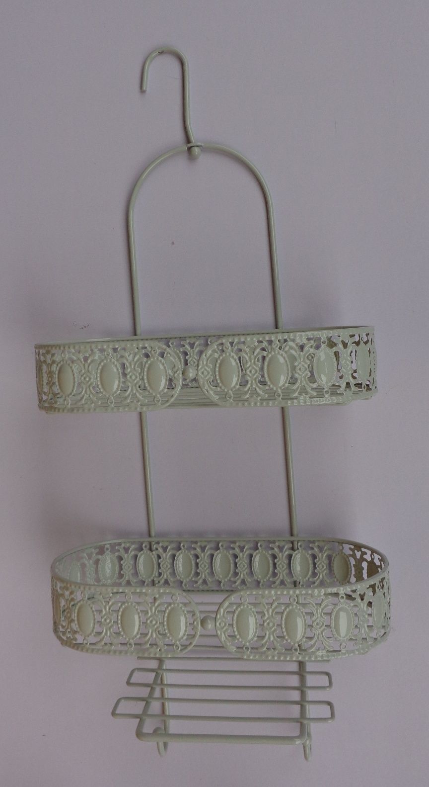 Bathroom Two Tiers Wall Mounted Rack with Hook