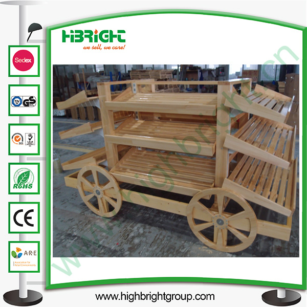 Supermarket Wooden Fruits and Vegetables Shelf Rack