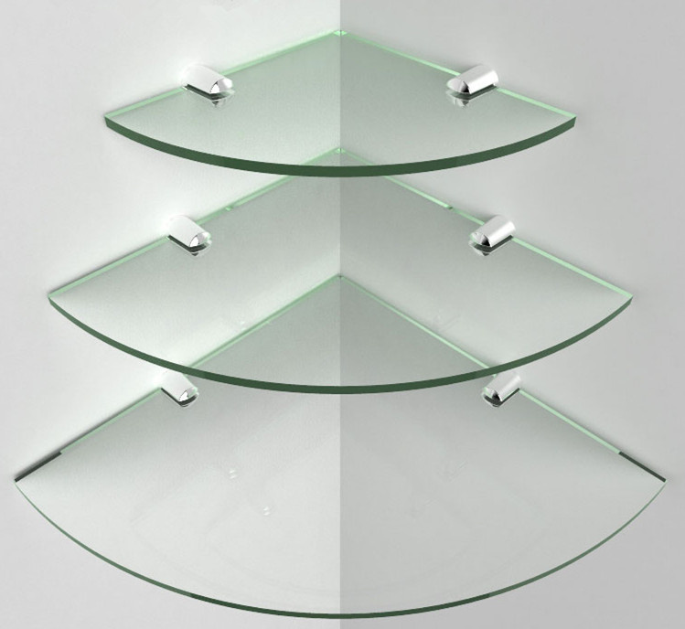 Tempered Glass Corner Shelves for Metal in Other Hardware/Glass Display Shelf
