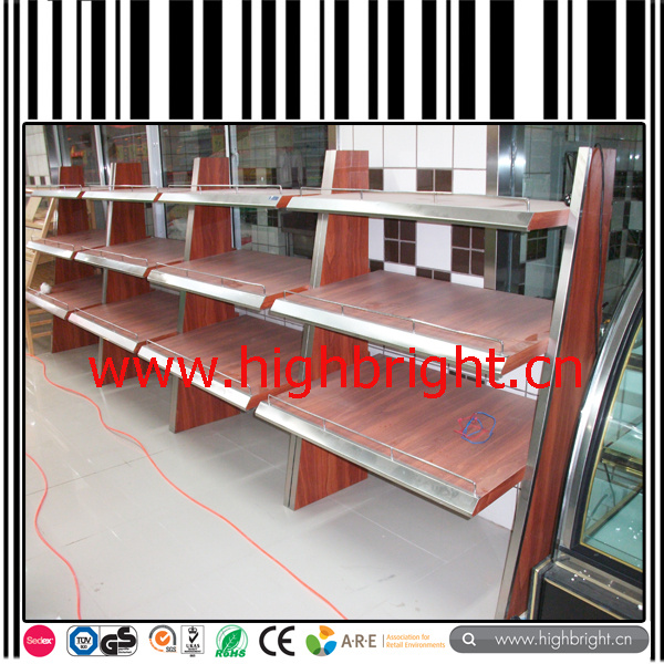 Single Side Wall Display Rack Solid Wood Rack for Bread