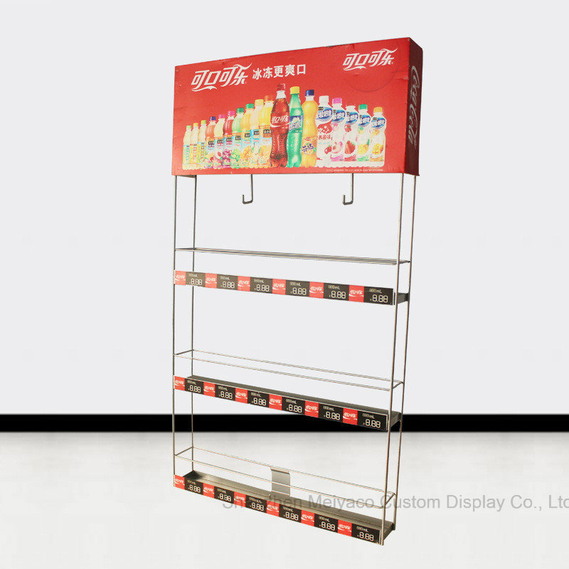 Supermarket Refrigerator Products Side Wall Matel Display Stand