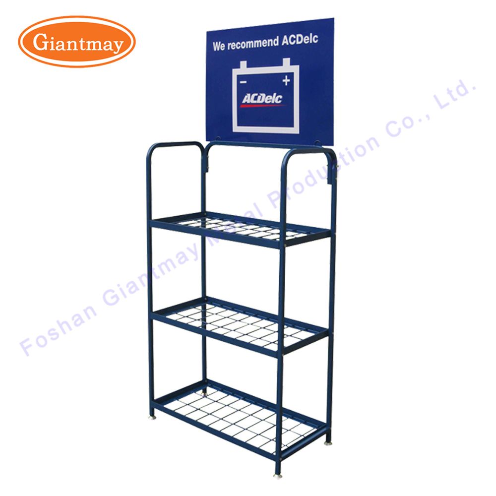 Metal 3 Layer Retail Metal Wire Display Battery Exhibition Shelf Rack