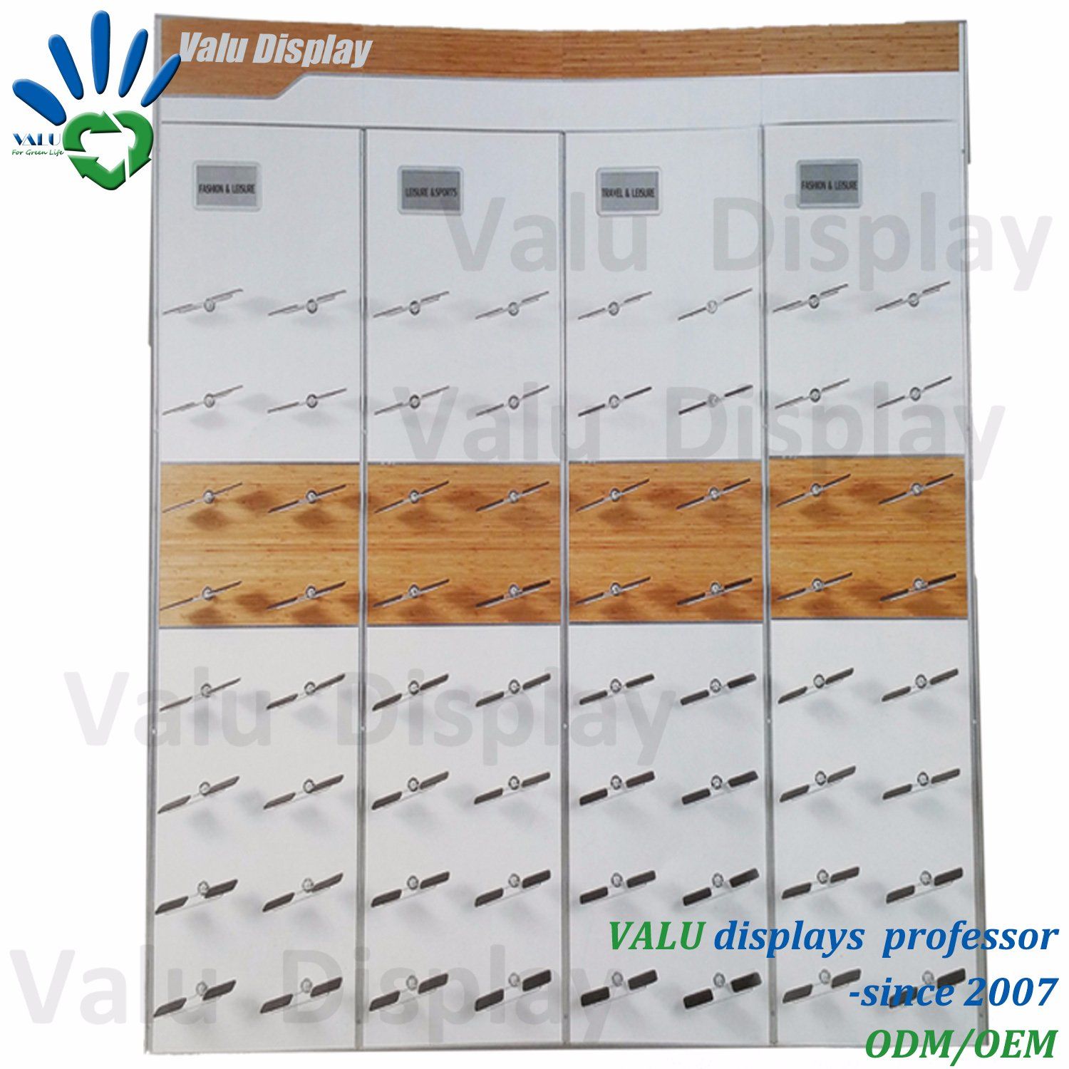 Metal +Wood Wall Mounted Panel Shoes Store Wall Panel for Retail Shoe Shelf Display