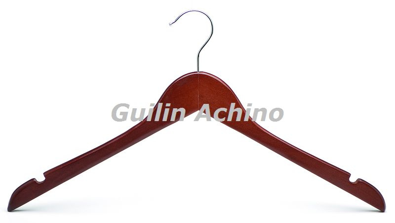 Wooden Clothes Hanger with Notches