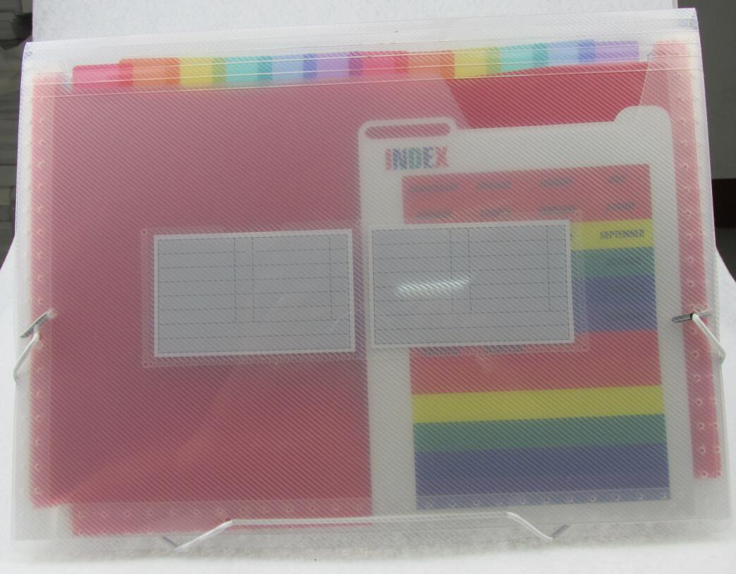 Cusomized Expanding File with Colorful Inner Pockets (E076)
