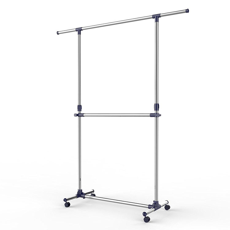 Stainless Steel Clad Pipe Adjustable Garment Rack Clothes
