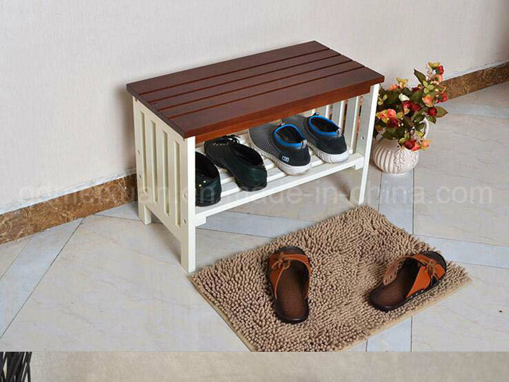 Solid Wooden Footstool Shoe Rack (M-X2568)