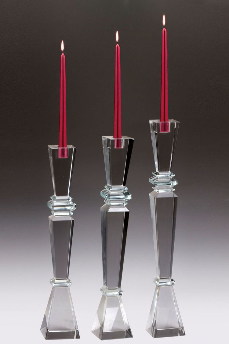 Three Size Crystal Galss Candleholder for Party Congratulations