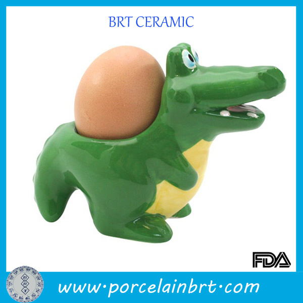 Novelty Alligator Ceramic Kitchen Egg Cup Holder