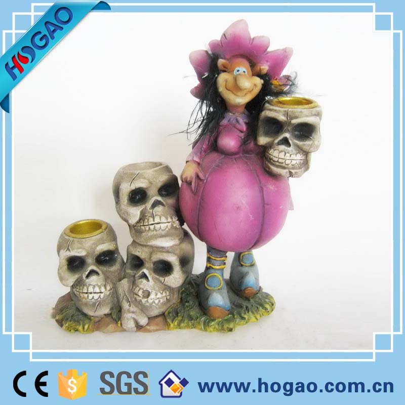 Resin Halloween Skeleton Spooky Tea Light Burner Holder