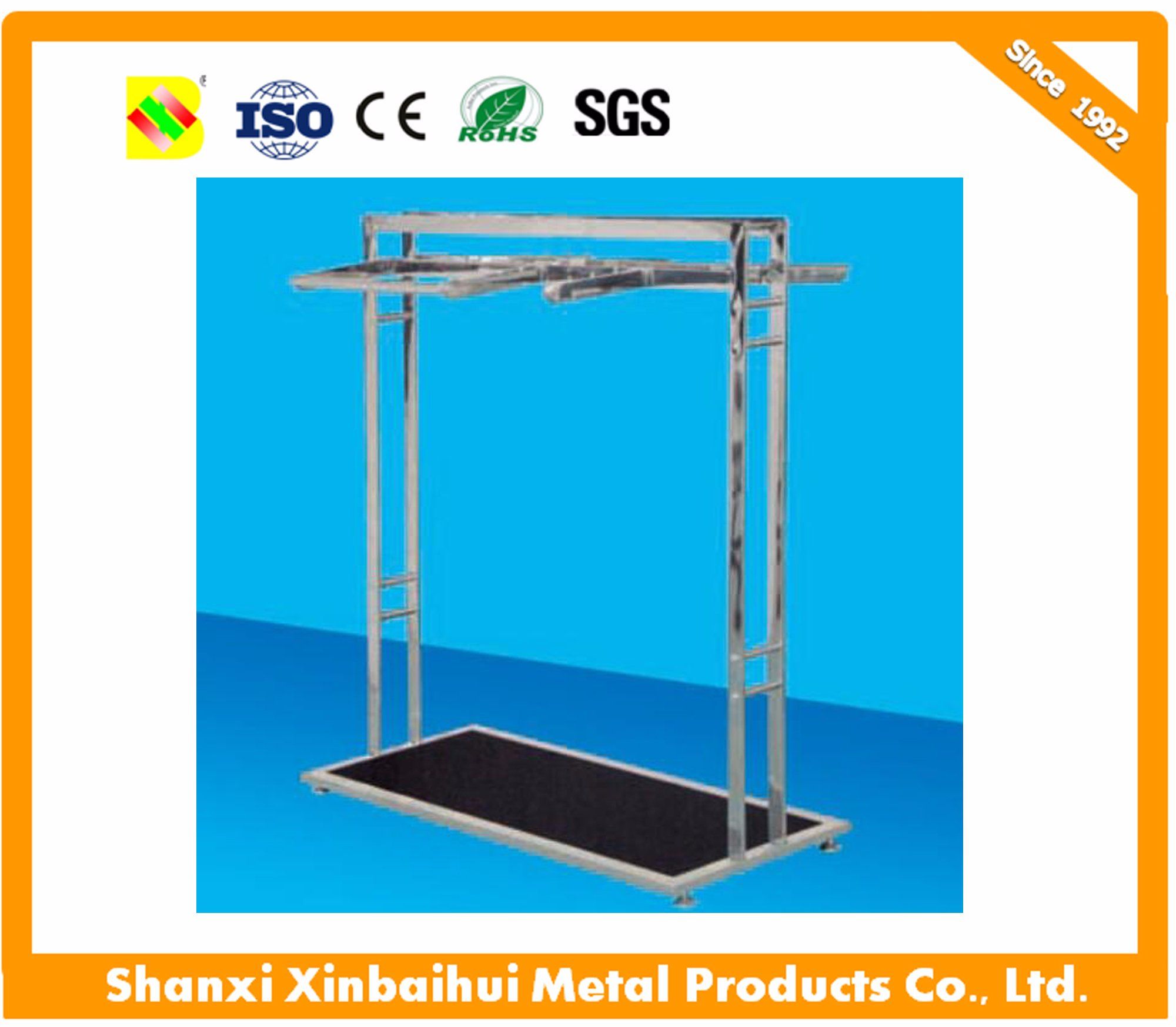 Retail Store Metal Chrome Extanding Garment Display Rail Clothing Rack