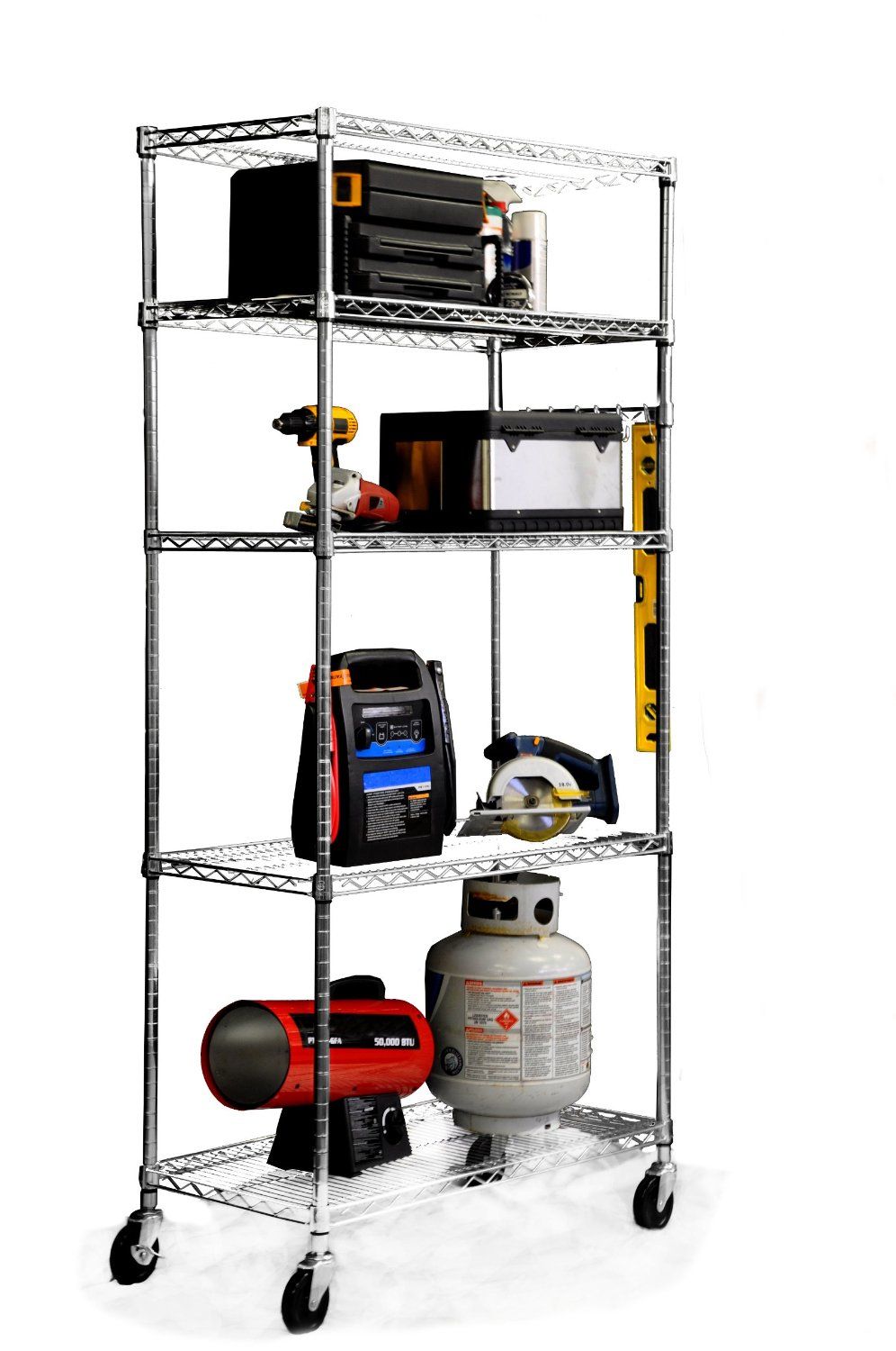 NSF 5 Tiers Chrome Restaurant Kitchen Wire Storage Shelving Rack
