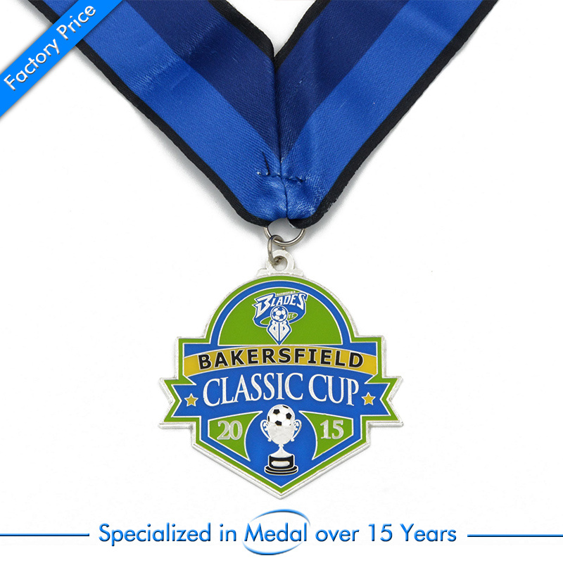Printed Soccer/Football Cup Medal with Lanyard Buddhism Chains Color