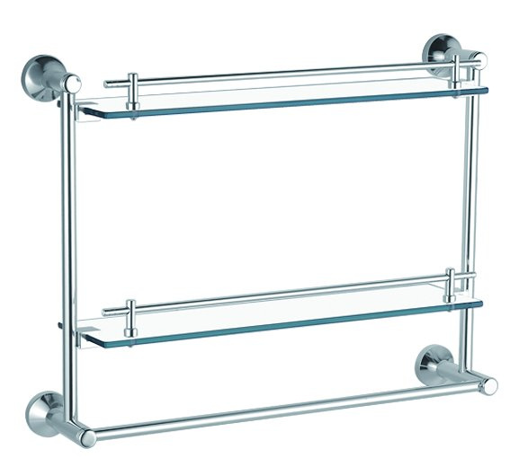 72280j Space Aluminum Double Layer Glass Shelf