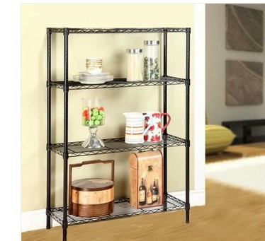 Black Epoxy Coated Metal Storage Wire Shelves, NSF Approval