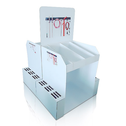 Point of Sale Corrugated Floor Display, Cardboard Standing Display Rack for Tools