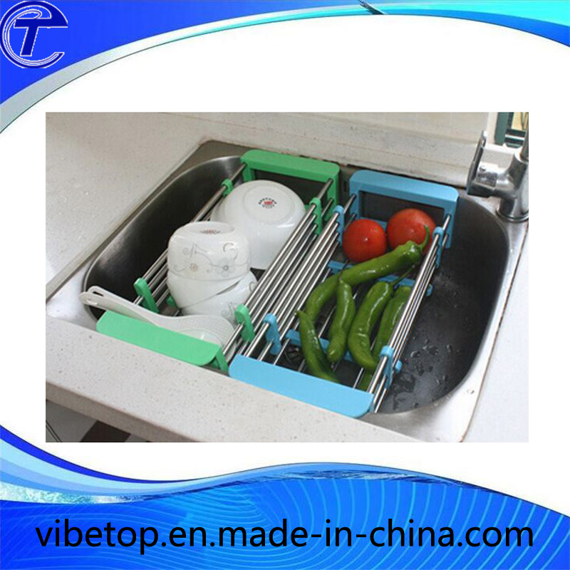 Retractable Stainless Steel Sink Dish Drain Shelf (KR-02)