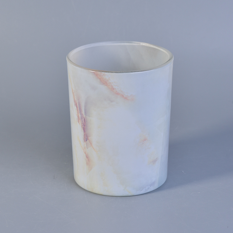 Water Printed Votive Glass Candle Holders