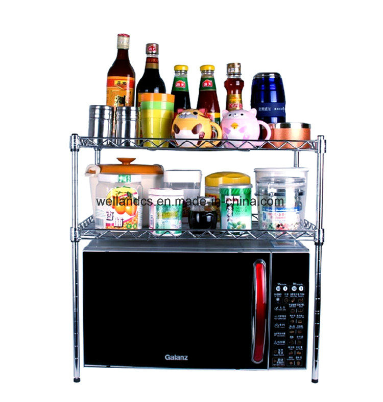 Free Stand Chrome Metal Wire Microwave Oven Rack Holder (LD452545C2C)