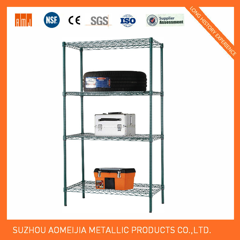 Classics 4-Tier Ultrazinc Steel Wire Shelving /W Wheels,