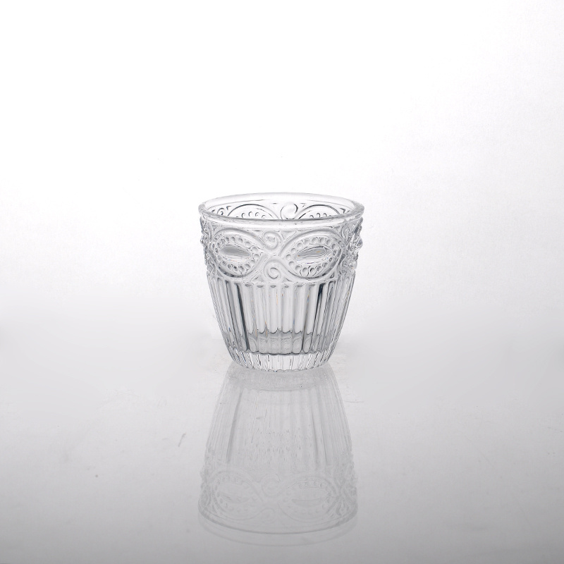 Vintage Patterned Candle Holder Glass