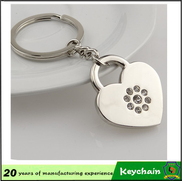 Custom Heart Lock Shape Metal Keychain with Your Logo