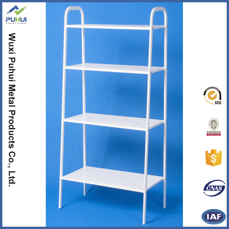 4 Layers Slanted White Home Storage Shelf
