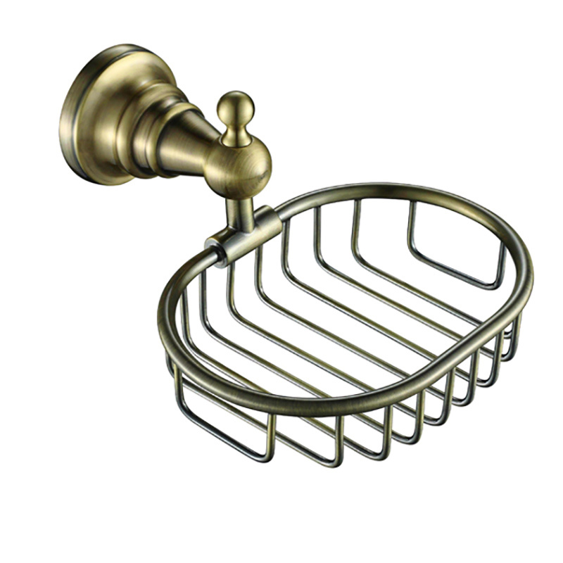 Sanitary Ware Antique Brass Single Wall Mounted Soap Basket