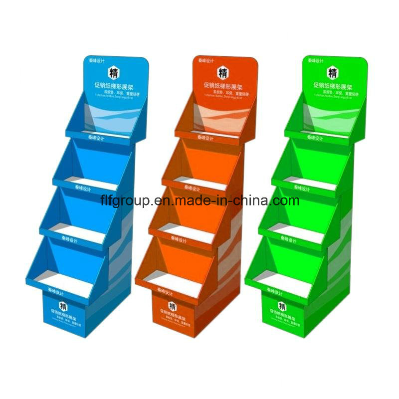 Advertising Paper Full Color Exhibition Pop Cardboard Display Rack