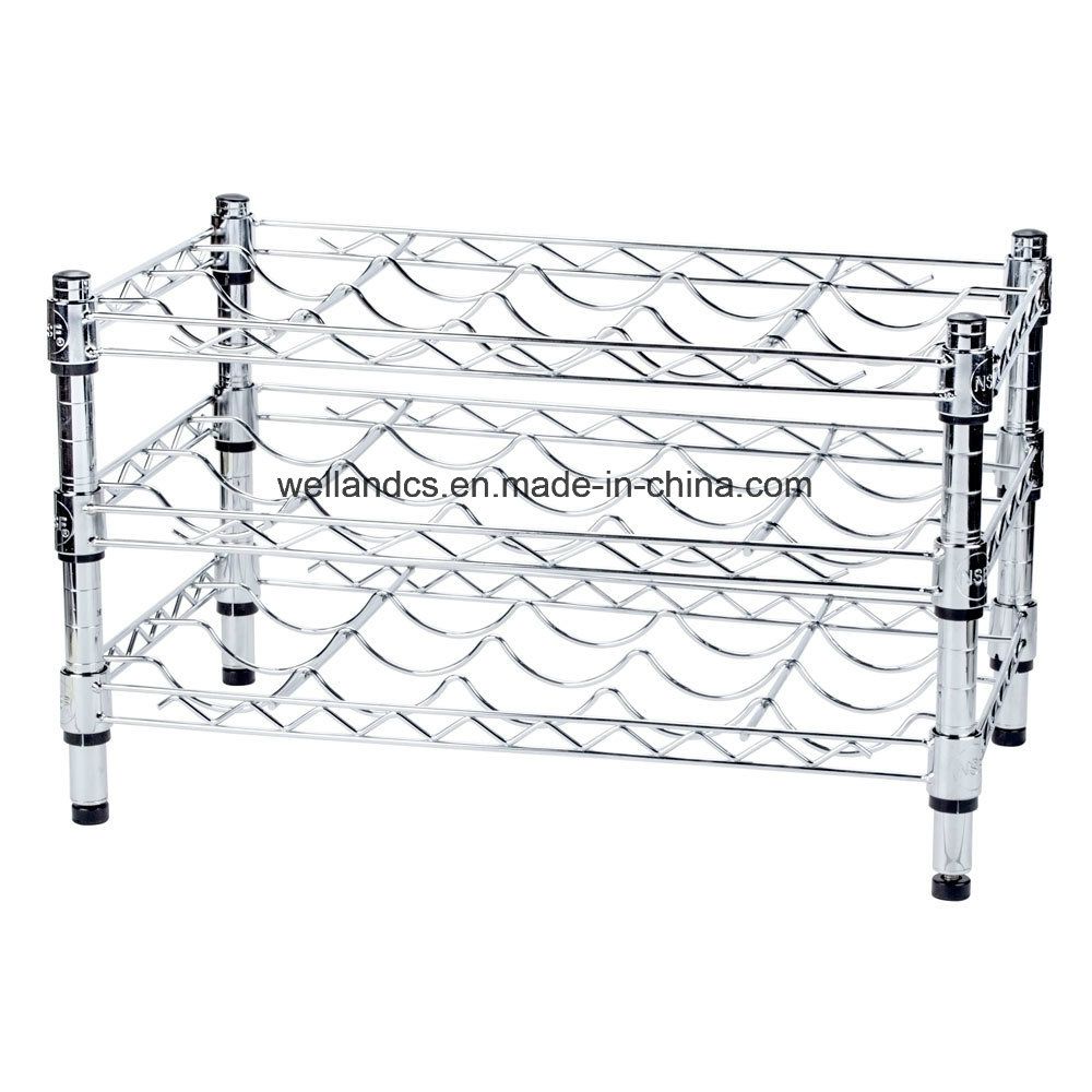 DIY Mini Chrome Metal Wine Bottle Rack, NSF Apprvoal