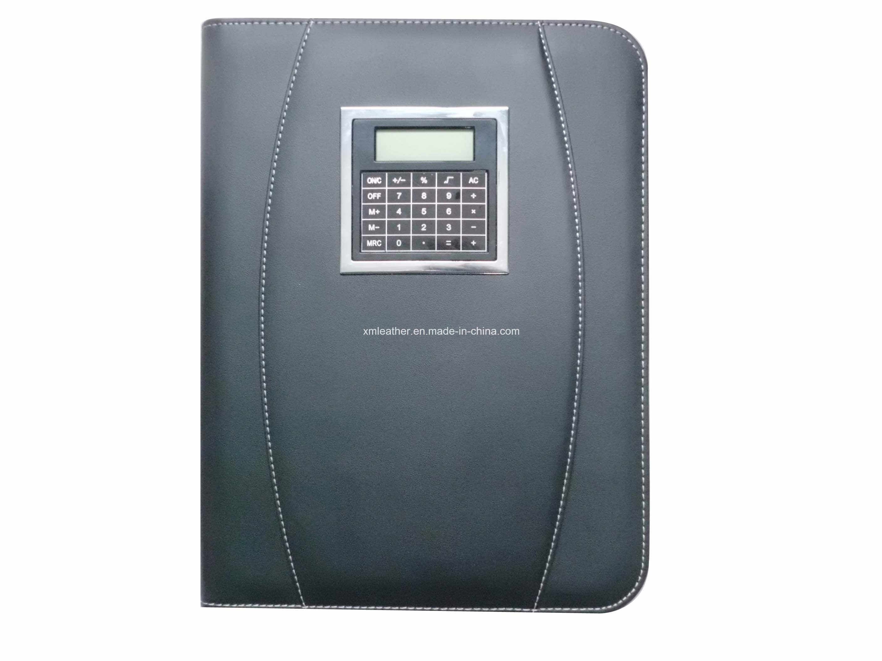 Black PU Leather Cute Padfolio for Office