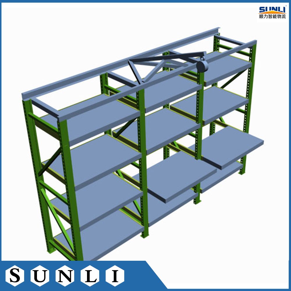2t Industrial Pullout Shelves Drawer Mould Rack with Lifting Crane