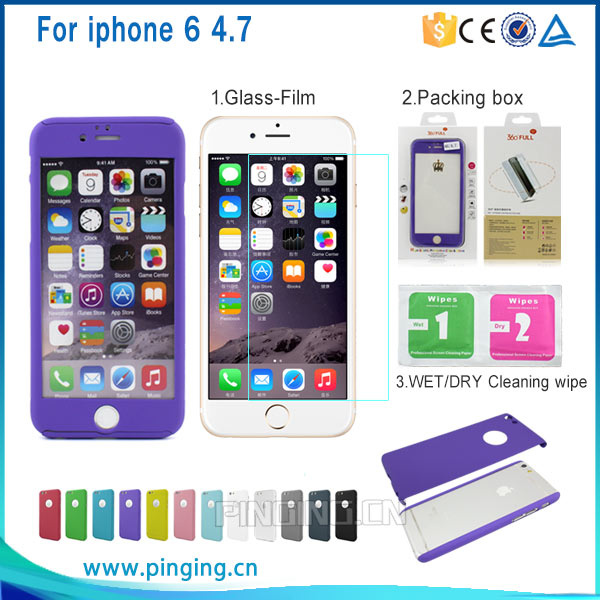 360 Degree Cases for iPhone I Phone 6 & Tempered Glass