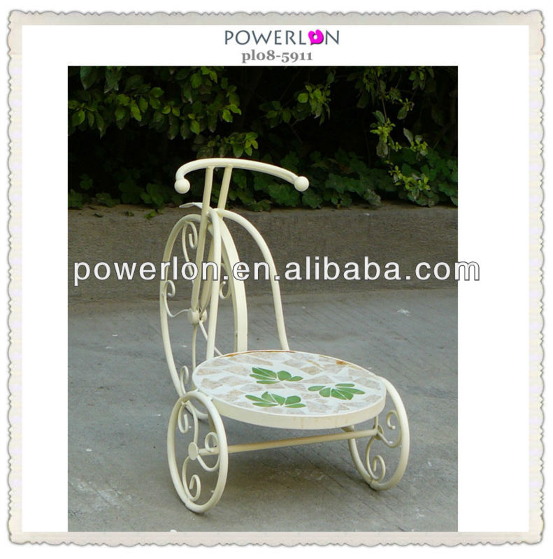 Newest Mosaic Wrought Iron Outdoor Flower Pot Stand
